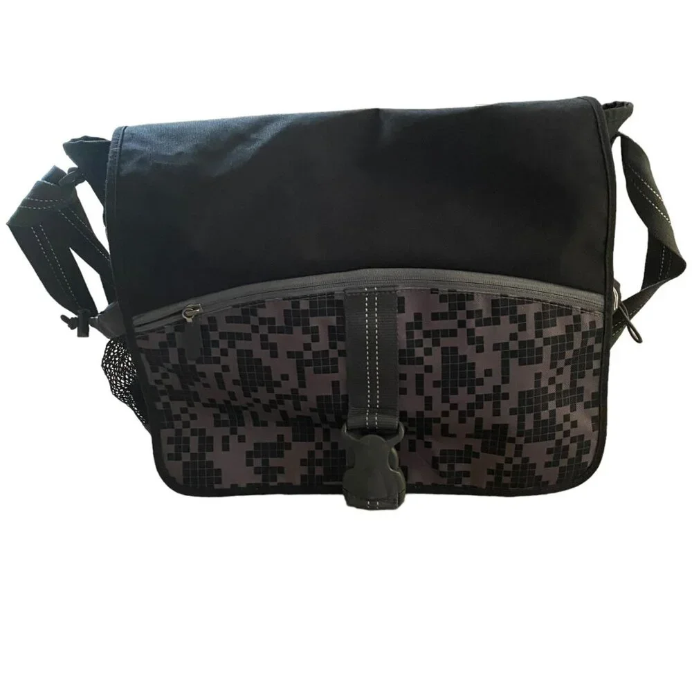 PB Teen Black & Gray Digital Camo Messenger Bag With Adjustable‎ Strap